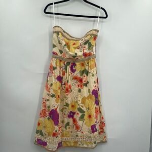 Cynthia Steffe Women's Multi-Color Strapless A-Line Mini Dress Size 4